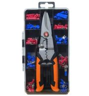 Crimping Plier Kit Cutter+Crimper – Ratchet Style Terminal Crimp Tool 0.5-6mm² Insulated Connectors | Steel Jaws, Quick Release Mechanism | UAE Electrical Wiring Professional Essential 